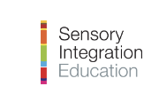 Sensory integration education next to two horizontal stripes